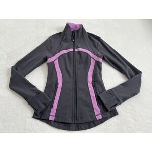 Lululemon Womens GrayPurple Define Track Long Sleeve Athletic Sporty Jacket Sz 4